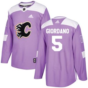 NHL Calgary Flames Trikot #5 Mark Giordano Authentic Violett Fights Cancer Practice